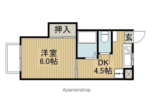 ドミナS(1DK/2階)の間取り写真