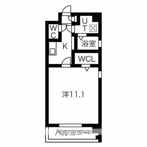 ラ・ヴィアンパレスⅡ(1K/2階)の間取り写真