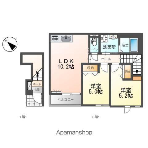 シティ綾井(2LDK/2階)の間取り写真