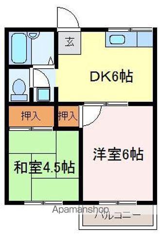 田村ハイツ(2DK/2階)の間取り写真