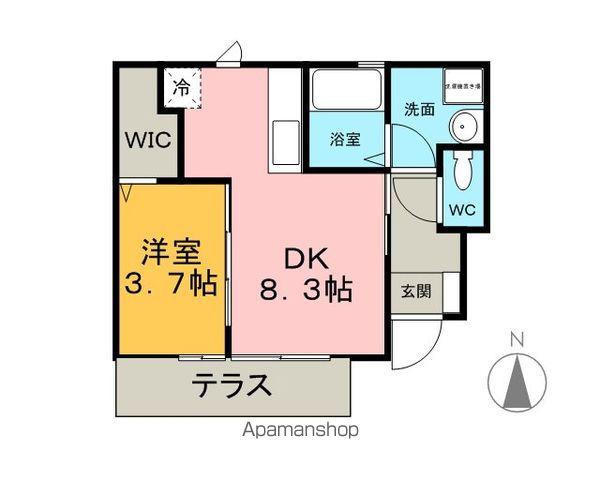 フラットアイランド(1LDK/1階)の間取り写真