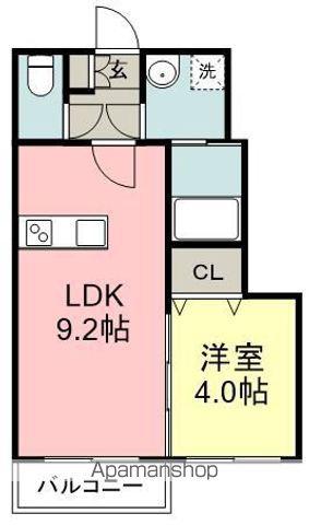 ラフォーレ名残Ⅵ B(1LDK/1階)の間取り写真