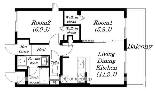 エルオリエンテ(2LDK/3階)の間取り写真