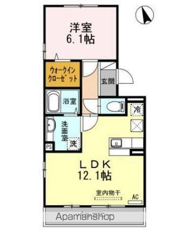 サンヒルズ伏石(1LDK/1階)の間取り写真