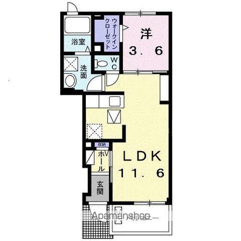 ジュネス ネオ K1(1LDK/1階)の間取り写真