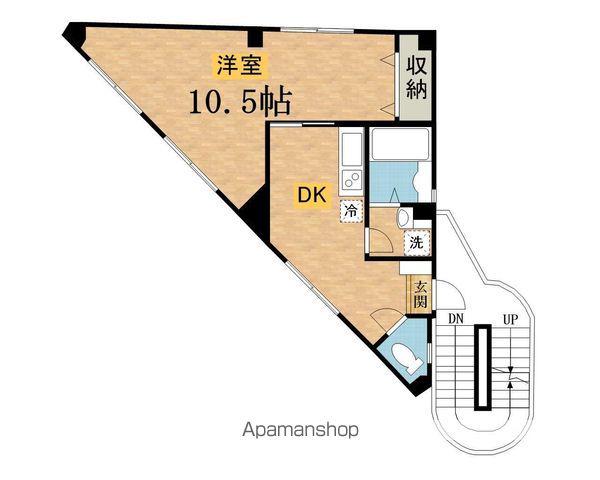 ホワイトウイング小比企(1DK/3階)の間取り写真