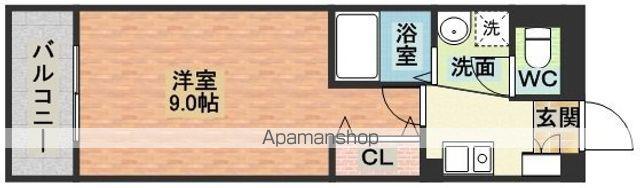 ステイトヒル長与(1K/4階)の間取り写真