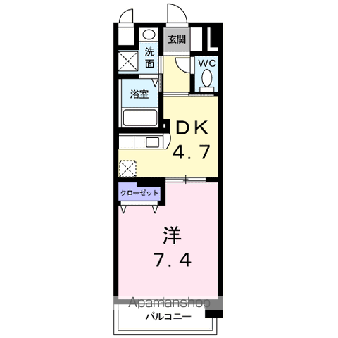 ドエルⅥ(1DK/3階)の間取り写真
