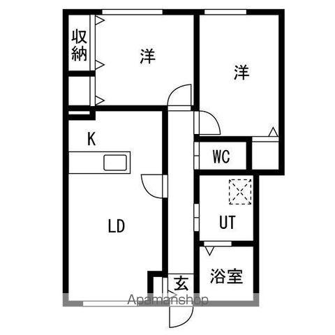 ヒルトップガーデン(2LDK/1階)の間取り写真