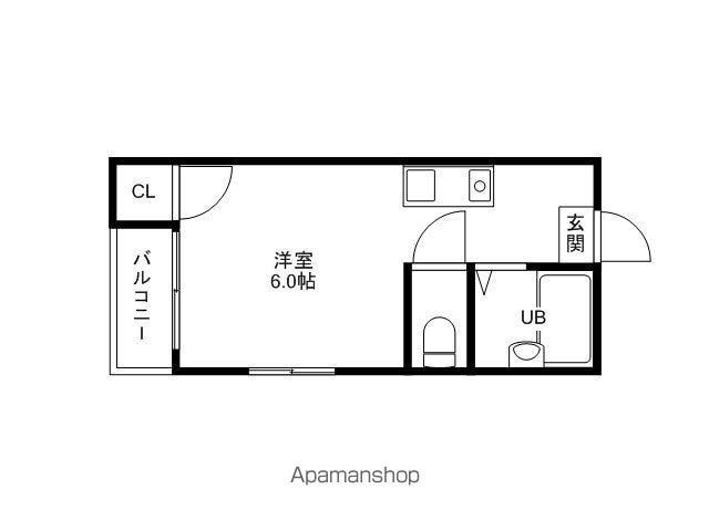 シンフォニア平尾(ワンルーム/2階)の間取り写真