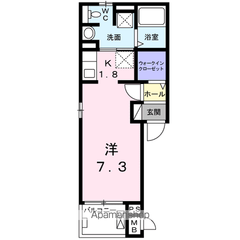 フォレスト・フォート(ワンルーム/3階)の間取り写真