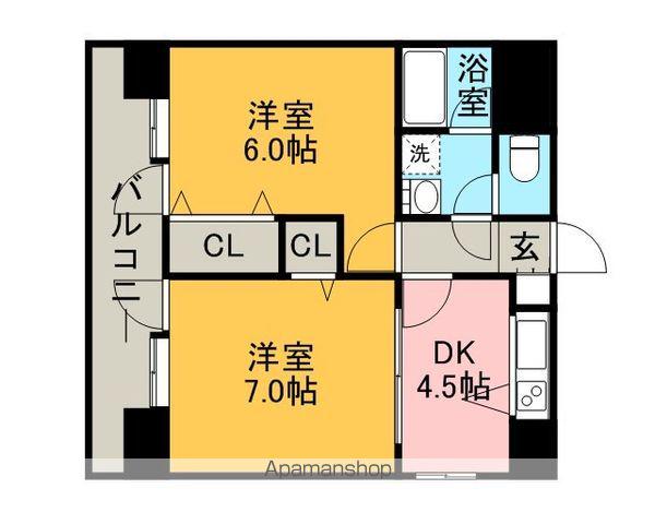 ピュアドームベイス博多(2K/11階)の間取り写真