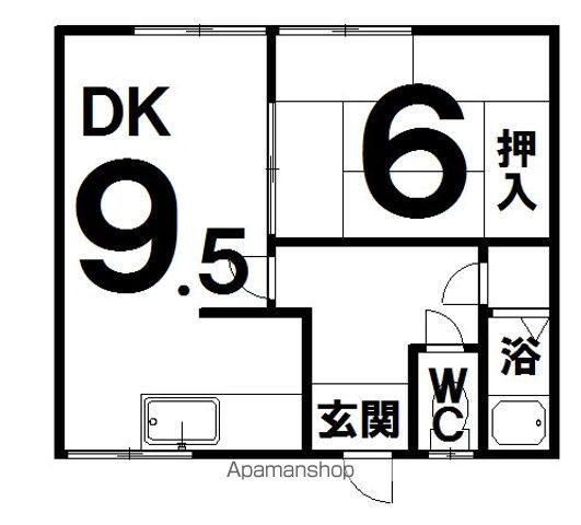 すずらんハイツ(1DK/1階)の間取り写真