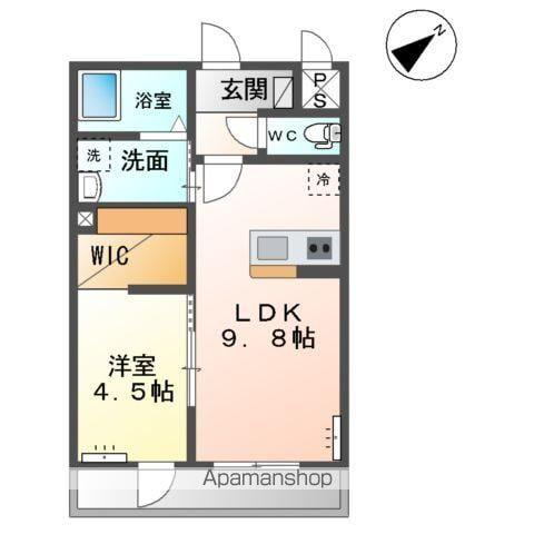 土浦市乙戸南アパート(1LDK/2階)の間取り写真