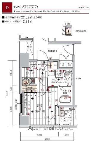 メインステージ北千住Ⅱ(1K/10階)の間取り写真