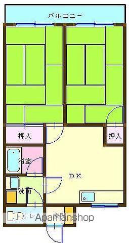 第5サンテラス吉田(2DK/2階)の間取り写真