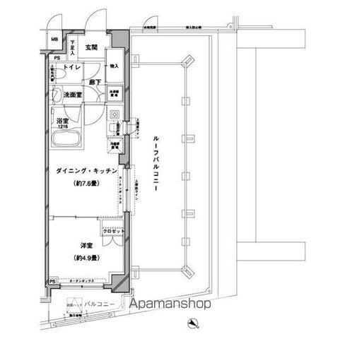コンフォリア目黒八雲(1DK/6階)の間取り写真