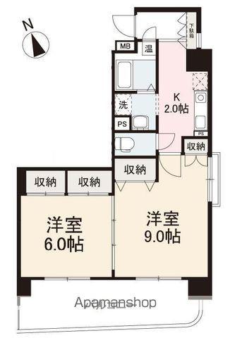 グラシエール木太町(2K/6階)の間取り写真