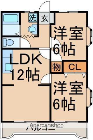 CASA MIRA2(2LDK/2階)の間取り写真