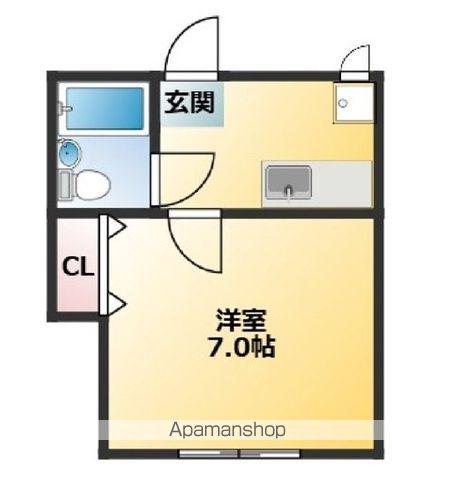 ピット イン(1K/1階)の間取り写真