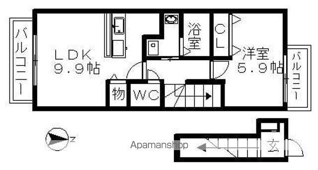 グランデ・フィオーレ(1LDK/2階)の間取り写真