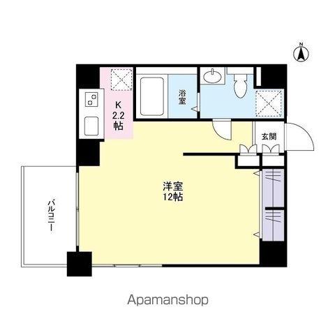 スタイリオ恵比寿SKY(1K/12階)の間取り写真