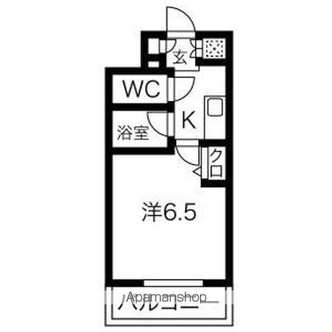 スパシエ八王子クレストタワー(1K/12階)の間取り写真