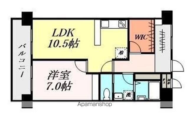 コーポ白鳥(1LDK/4階)の間取り写真