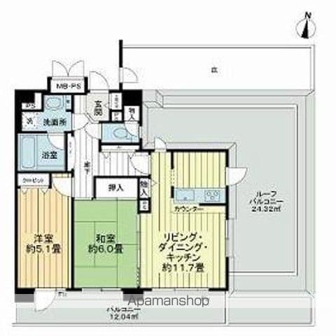 ライオンズシティ中野(2LDK/6階)の間取り写真