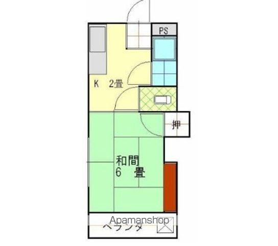 ハイツ中道後(1K/1階)の間取り写真