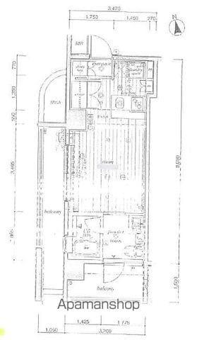 ルモーデ亀戸(ワンルーム/6階)の間取り写真