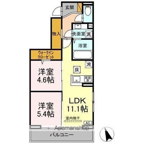 オーガスタハイツ(2LDK/1階)の間取り写真