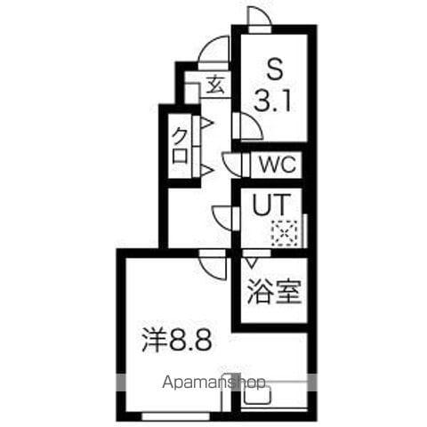 メゾンフェリシテ東根(1K/1階)の間取り写真