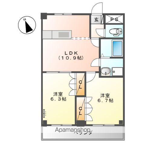 メゾン・エスポアールⅡ(2LDK/2階)の間取り写真