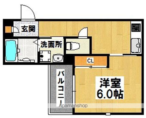 GRANDTIC PLAISIR(1K/2階)の間取り写真