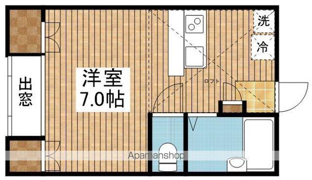 プレジール紫竹山(ワンルーム/1階)の間取り写真