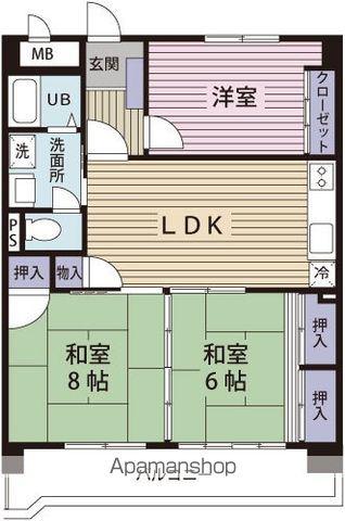 ブリュー豊国(3LDK/2階)の間取り写真