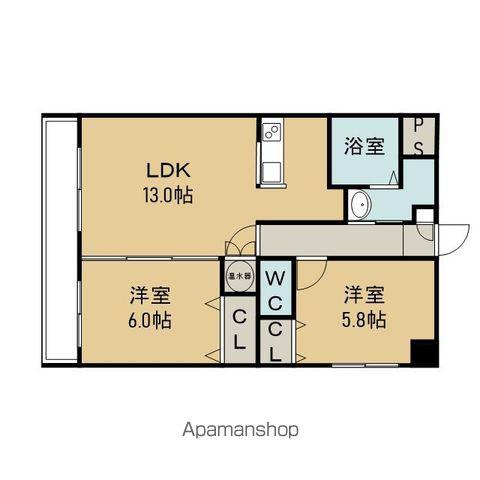 RIALTO北栄(2LDK/1階)の間取り写真