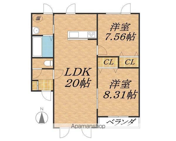 バップバーレンW17K(2LDK/3階)の間取り写真