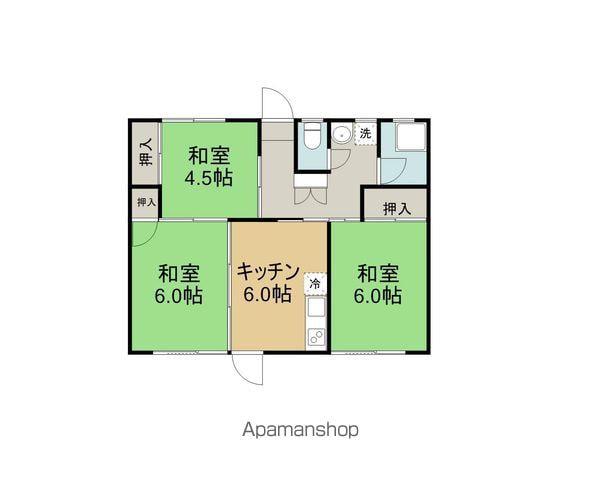 長野県上伊那郡南箕輪村 1階建 築47年(3DK)の間取り写真