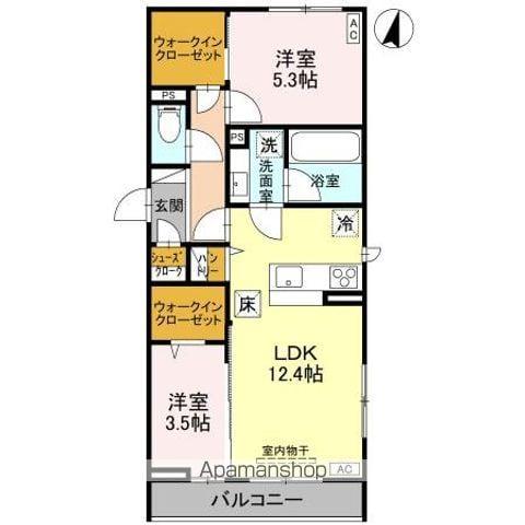 エテルネル近江(2LDK/1階)の間取り写真