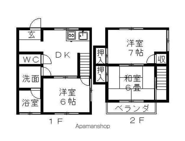 コーポ藤岡(3DK/1階)の間取り写真