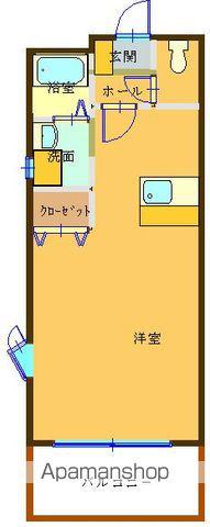 ベルドミール東浜(ワンルーム/1階)の間取り写真
