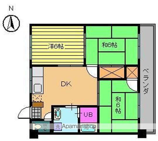 第90杉フラット(3DK/5階)の間取り写真