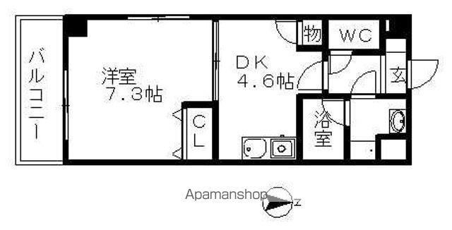 ベレーサ山王(1DK/10階)の間取り写真