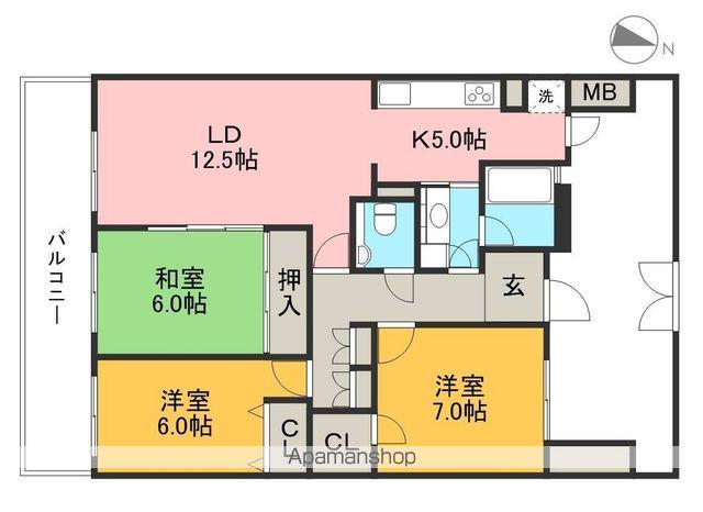 針木ガーデンヒルズ(3LDK/2階)の間取り写真