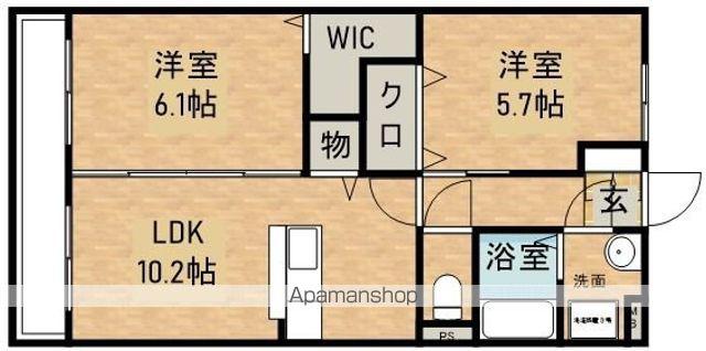 メルローズ寿北Ⅱ(2LDK/3階)の間取り写真