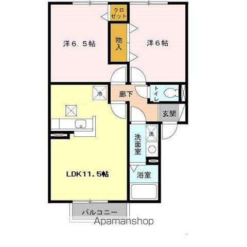 グランディール(2LDK/1階)の間取り写真