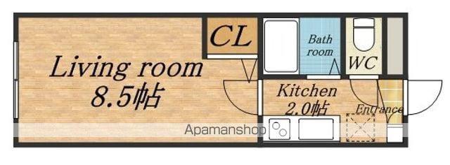 コア24A(1K/1階)の間取り写真