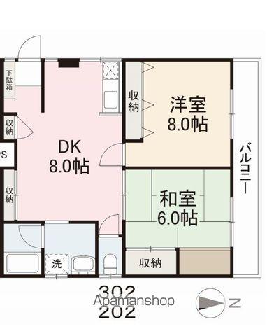 ケントマンション(2DK/3階)の間取り写真